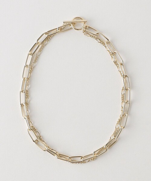BEAUTY&YOUTH UNITED ARROWS(ビューティーアンドユースユナイテッドアローズ)の「ミックスチェーン 2連 ショートネックレス(ネックレス・レディース・シルバー/ゴールド・FREE)」の1枚目の写真
