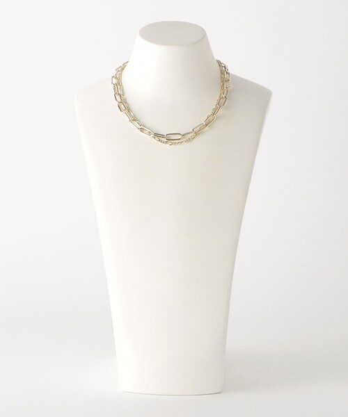 BEAUTY&YOUTH UNITED ARROWS(ビューティーアンドユースユナイテッドアローズ)の「ミックスチェーン 2連 ショートネックレス(ネックレス・レディース・シルバー/ゴールド・FREE)」の6枚目の写真