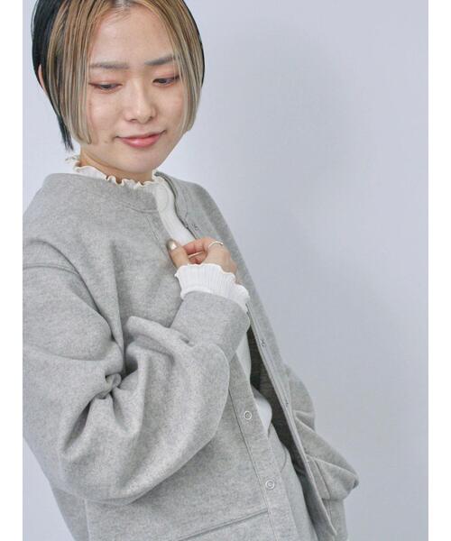 Samansa Mos2 blue（サマンサモスモスブルー）の「前後2way圧縮ウールライクカーディガン（カーディガン/ボレロ・レディース・ブラック/ブラウン/グレー・F）」の21枚目の写真