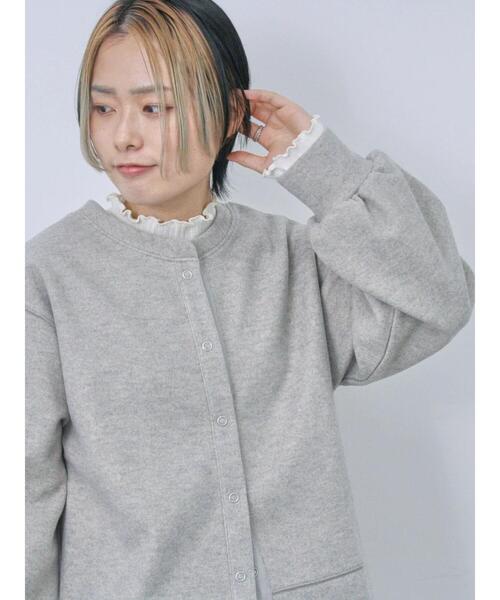 Samansa Mos2 blue（サマンサモスモスブルー）の「前後2way圧縮ウールライクカーディガン（カーディガン/ボレロ・レディース・ブラック/ブラウン/グレー・F）」の20枚目の写真