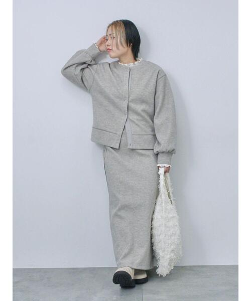 Samansa Mos2 blue（サマンサモスモスブルー）の「前後2way圧縮ウールライクカーディガン（カーディガン/ボレロ・レディース・ブラック/ブラウン/グレー・F）」の19枚目の写真