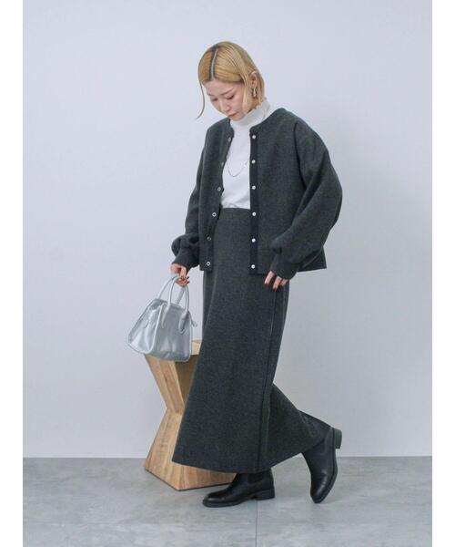 Samansa Mos2 blue（サマンサモスモスブルー）の「前後2way圧縮ウールライクカーディガン（カーディガン/ボレロ・レディース・ブラック/ブラウン/グレー・F）」の13枚目の写真