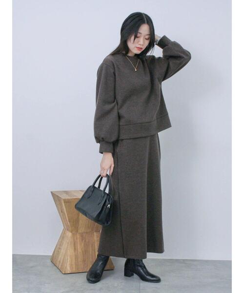 Samansa Mos2 blue（サマンサモスモスブルー）の「前後2way圧縮ウールライクカーディガン（カーディガン/ボレロ・レディース・ブラック/ブラウン/グレー・F）」の7枚目の写真