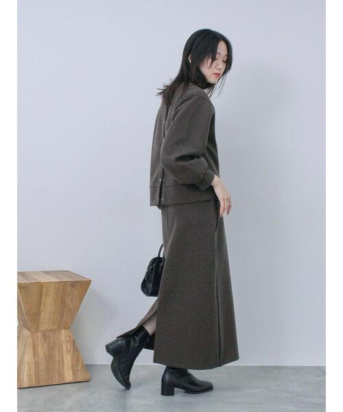 Samansa Mos2 blue（サマンサモスモスブルー）の「前後2way圧縮ウールライクカーディガン（カーディガン/ボレロ・レディース・ブラック/ブラウン/グレー・F）」の6枚目の写真