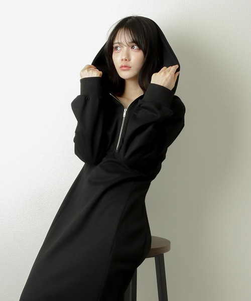 M DOLLY（エムドリー）の「hoodie mermaid dress/フーディーマーメイドドレス（ワンピース・レディース・ピンク/ホワイト/モカ/グレー/ブラック・FREE）」の10枚目の写真