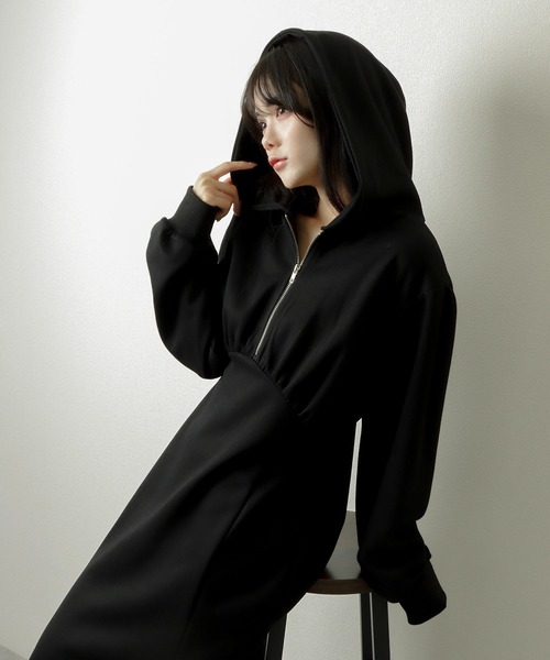 M DOLLY（エムドリー）の「hoodie mermaid dress/フーディーマーメイドドレス（ワンピース・レディース・ピンク/ホワイト/モカ/グレー/ブラック・FREE）」の11枚目の写真