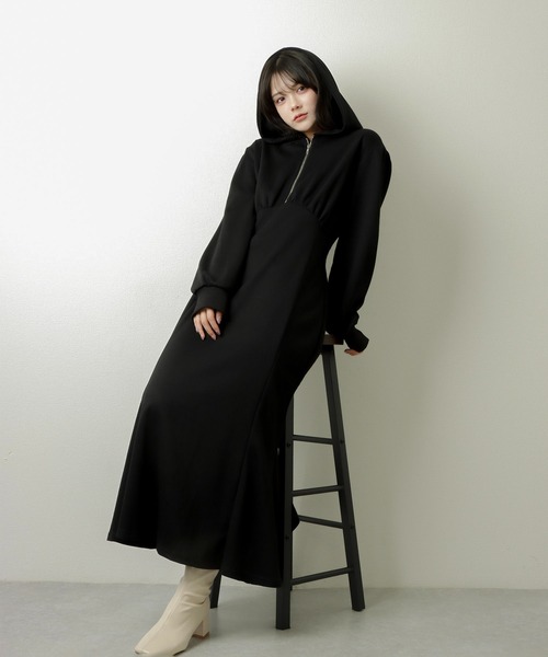 M DOLLY（エムドリー）の「hoodie mermaid dress/フーディーマーメイドドレス（ワンピース・レディース・ピンク/ホワイト/モカ/グレー/ブラック・FREE）」の12枚目の写真