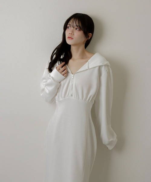 M DOLLY（エムドリー）の「hoodie mermaid dress/フーディーマーメイドドレス（ワンピース・レディース・ピンク/ホワイト/モカ/グレー/ブラック・FREE）」の6枚目の写真