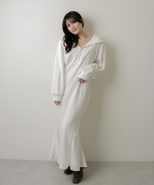 M DOLLY（エムドリー）の「hoodie mermaid dress/フーディーマーメイドドレス（ワンピース・レディース・ピンク/ホワイト/モカ/グレー/ブラック・FREE）」の9枚目の写真