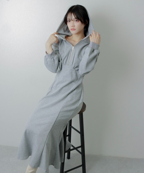 M DOLLY（エムドリー）の「hoodie mermaid dress/フーディーマーメイドドレス（ワンピース・レディース・ピンク/ホワイト/モカ/グレー/ブラック・FREE）」の15枚目の写真