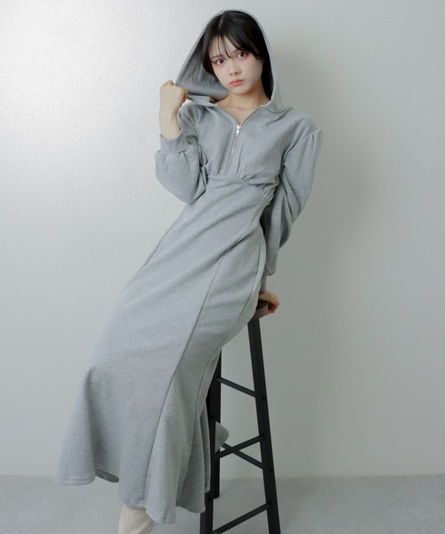 M DOLLY（エムドリー）の「hoodie mermaid dress/フーディーマーメイドドレス（ワンピース・レディース・ピンク/ホワイト/モカ/グレー/ブラック・FREE）」の16枚目の写真