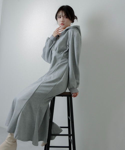 M DOLLY（エムドリー）の「hoodie mermaid dress/フーディーマーメイドドレス（ワンピース・レディース・ピンク/ホワイト/モカ/グレー/ブラック・FREE）」の17枚目の写真