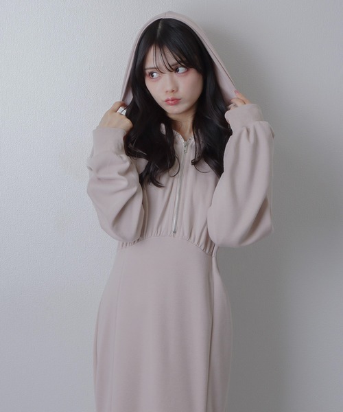 M DOLLY（エムドリー）の「hoodie mermaid dress/フーディーマーメイドドレス（ワンピース・レディース・ピンク/ホワイト/モカ/グレー/ブラック・FREE）」の18枚目の写真
