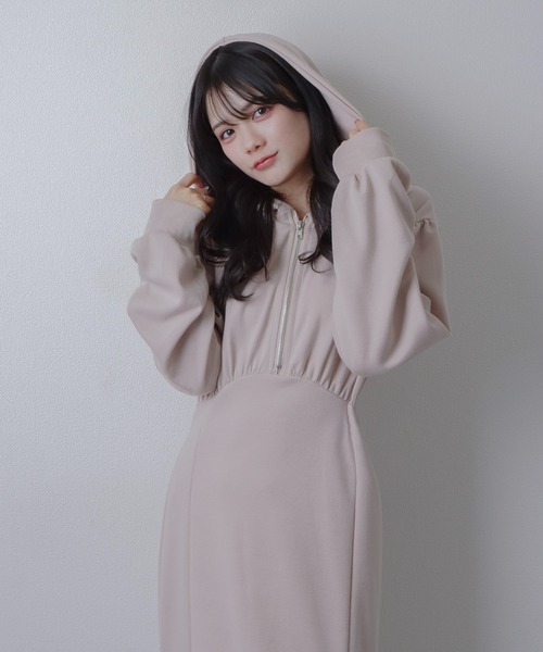 M DOLLY（エムドリー）の「hoodie mermaid dress/フーディーマーメイドドレス（ワンピース・レディース・ピンク/ホワイト/モカ/グレー/ブラック・FREE）」の19枚目の写真