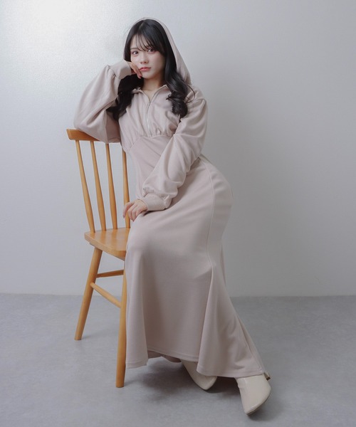 M DOLLY（エムドリー）の「hoodie mermaid dress/フーディーマーメイドドレス（ワンピース・レディース・ピンク/ホワイト/モカ/グレー/ブラック・FREE）」の21枚目の写真