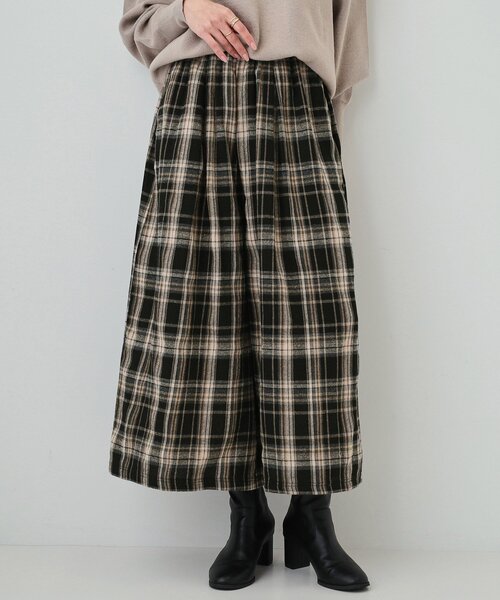 セール】大人が着たい 微起毛 チェック柄ガウチョパンツ（その他パンツ