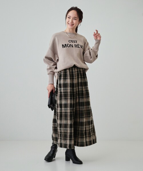 【新品未使用】SPECCHIO スペッチオ　チェック柄 ガウチョパンツ タグ付き セール】大人が着たい 微起毛 チェック柄ガウチョパンツ（その他パンツ