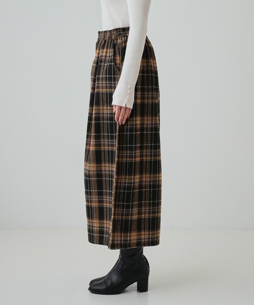 セール】大人が着たい 微起毛 チェック柄ガウチョパンツ（その他パンツ