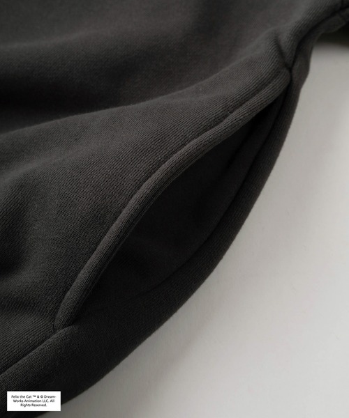 【セール】【FELIX THE CAT/フィリックス・ザ・キャット】フロッキープリント ラグラン切替 プルパーカー/プルオーバー フーディ―/24AW（パーカー）｜THE FELiX（フェリクス）