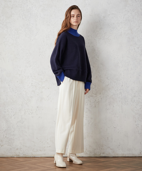 LE SOUK HOLIDAY(ルスークホリデー)の「【洗濯可能】配色リブニットプルオーバー(ニット/セーター・レディース・ブラック/ベージュ/ネイビー・M/L)」の11枚目の写真