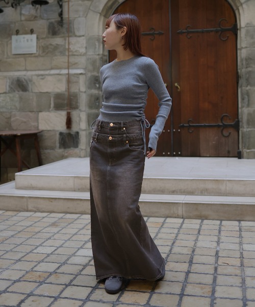 REDVALENTINO 定価８万ティアードデニムスカート sk01001.jpg