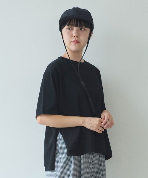 yuni(ユニ )の「ガス強撚コットンニット 半袖プルオーバー(ニット/セーター・レディース・ブラック/ホワイト/ブルー/その他・FREE)」の3枚目の写真