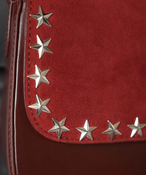 SPINNS(スピンズ)の「【2WAY】スタッズ 合皮ハンドバッグ/ショルダーバッグ(ハンドバッグ・レディース・ブラック/レッド・ONESIZE)」の7枚目の写真