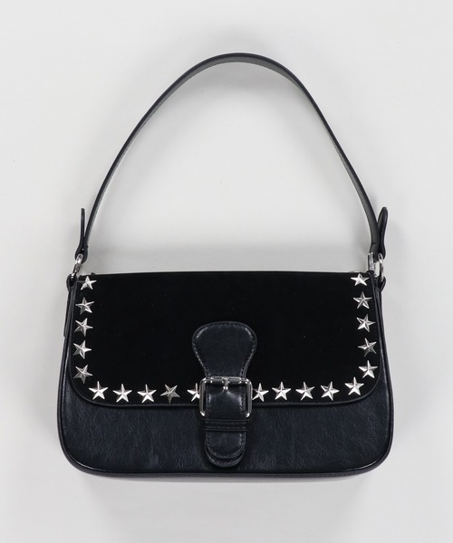 SPINNS(スピンズ)の「【2WAY】スタッズ 合皮ハンドバッグ/ショルダーバッグ(ハンドバッグ・レディース・ブラック/レッド・ONESIZE)」の10枚目の写真