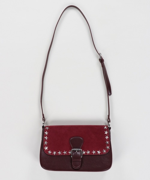 SPINNS(スピンズ)の「【2WAY】スタッズ 合皮ハンドバッグ/ショルダーバッグ(ハンドバッグ・レディース・ブラック/レッド・ONESIZE)」の14枚目の写真