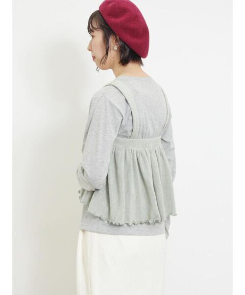 Samansa Mos2（サマンサ モスモス）の「2WAYニットビスチェセットトップス（Tシャツ/カットソー・レディース・キナリ/ミント/チャコールグレー/ベージュ・F）」の17枚目の写真