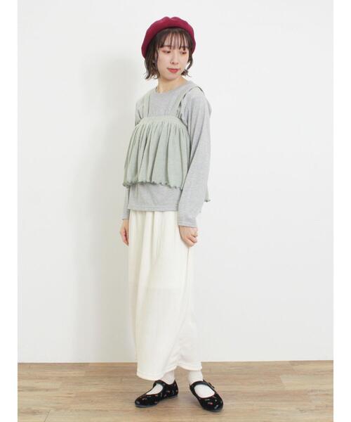 Samansa Mos2（サマンサ モスモス）の「2WAYニットビスチェセットトップス（Tシャツ/カットソー・レディース・キナリ/ミント/チャコールグレー/ベージュ・F）」の19枚目の写真