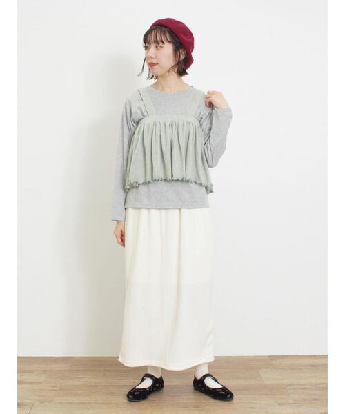 Samansa Mos2（サマンサ モスモス）の「2WAYニットビスチェセットトップス（Tシャツ/カットソー・レディース・キナリ/ミント/チャコールグレー/ベージュ・F）」の20枚目の写真