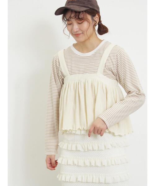 Samansa Mos2（サマンサ モスモス）の「2WAYニットビスチェセットトップス（Tシャツ/カットソー・レディース・キナリ/ミント/チャコールグレー/ベージュ・F）」の22枚目の写真