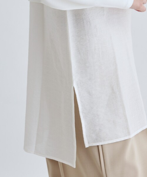 GALLEST（ギャレスト）の「ボンディングチュールトップス（Tシャツ/カットソー・レディース・ブラック/ホワイト/グレー系4・38）」の8枚目の写真