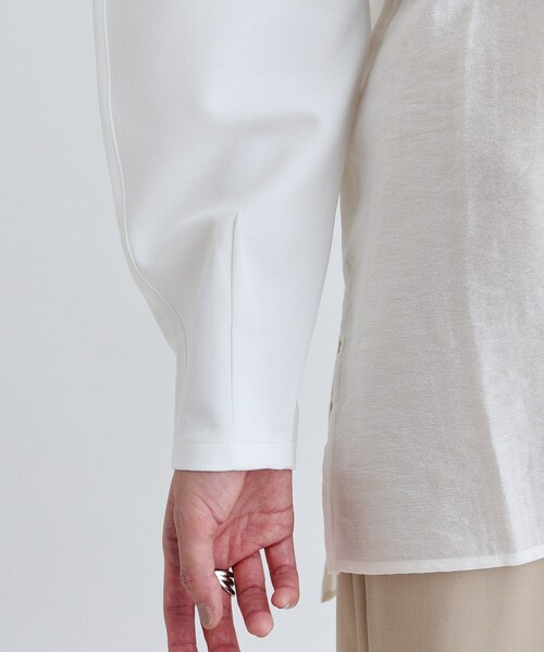 GALLEST（ギャレスト）の「ボンディングチュールトップス（Tシャツ/カットソー・レディース・ブラック/ホワイト/グレー系4・38）」の9枚目の写真