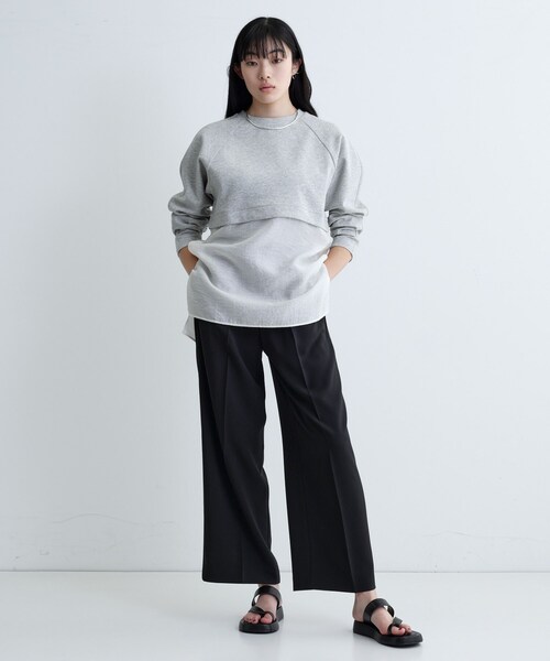 GALLEST（ギャレスト）の「ボンディングチュールトップス（Tシャツ/カットソー・レディース・ブラック/ホワイト/グレー系4・38）」の10枚目の写真