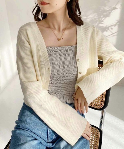 one after another NICE CLAUP（ワンアフターアナザーナイスクラップ）の「シャーリングブラトップ（キャミソール・レディース・ブラック/グレー/オフホワイト・FREE）」の6枚目の写真