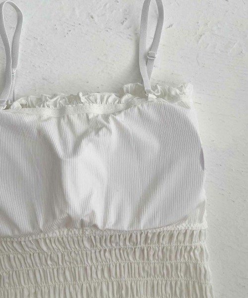one after another NICE CLAUP（ワンアフターアナザーナイスクラップ）の「シャーリングブラトップ（キャミソール・レディース・ブラック/グレー/オフホワイト・FREE）」の10枚目の写真