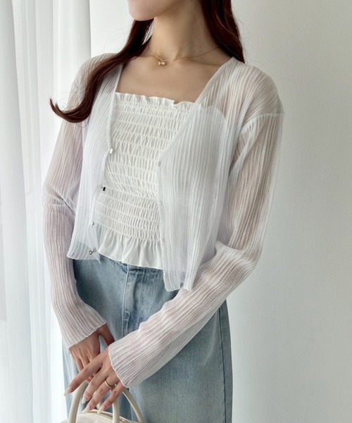 one after another NICE CLAUP（ワンアフターアナザーナイスクラップ）の「シャーリングブラトップ（キャミソール・レディース・ブラック/グレー/オフホワイト・FREE）」の12枚目の写真