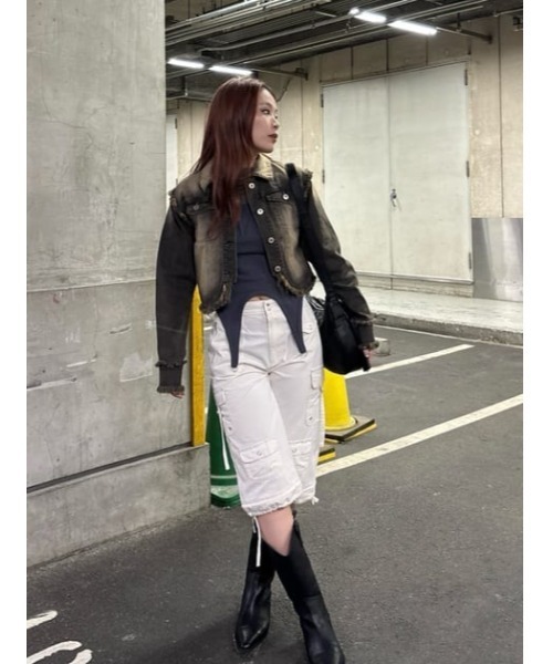 LAGUA GEM（ラグアジェム）の「RING SHEER 2PIECE トップス（Tシャツ/カットソー・レディース・ブラック/オフホワイト/チャコールグレー・FREE）」の16枚目の写真