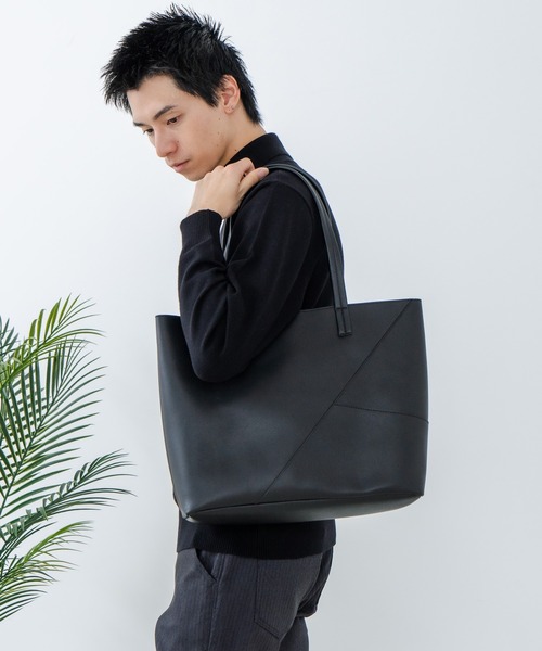 Blue Standard (ブルースタンダード)の「【BULE STANDARD/ブルースタンダード】切り替えフェイクレザートートバッグ(トートバッグ・メンズ・ブラック/グレー・FREE)」の17枚目の写真