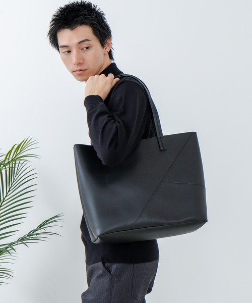 Blue Standard (ブルースタンダード)の「【BULE STANDARD/ブルースタンダード】切り替えフェイクレザートートバッグ(トートバッグ・メンズ・ブラック/グレー・FREE)」の16枚目の写真