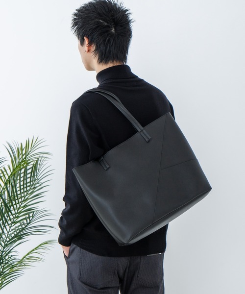 Blue Standard (ブルースタンダード)の「【BULE STANDARD/ブルースタンダード】切り替えフェイクレザートートバッグ(トートバッグ・メンズ・ブラック/グレー・FREE)」の14枚目の写真