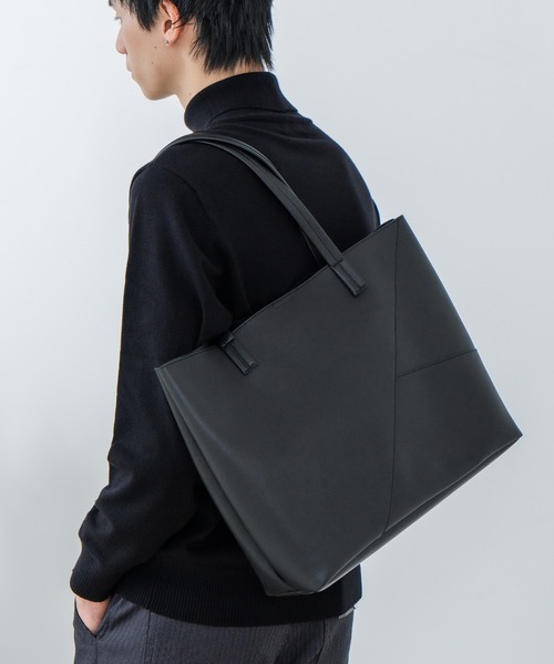 Blue Standard (ブルースタンダード)の「【BULE STANDARD/ブルースタンダード】切り替えフェイクレザートートバッグ(トートバッグ・メンズ・ブラック/グレー・FREE)」の13枚目の写真