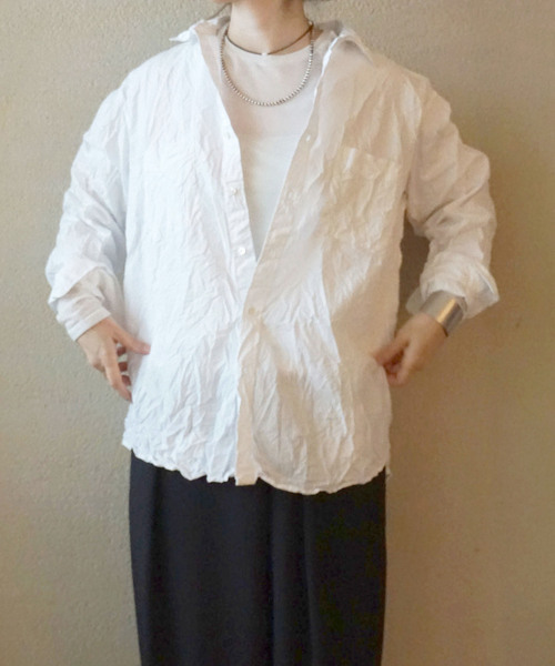 JOURNAL STANDARD LUXE(ジャーナルスタンダード ラックス)の「シアージャージ クルーネックプルオーバー(Tシャツ/カットソー・レディース・ホワイト/ブラック/ライトグレー・FREE)」の9枚目の写真