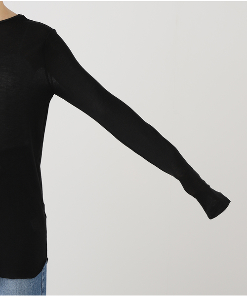 JOURNAL STANDARD LUXE(ジャーナルスタンダード ラックス)の「シアージャージ クルーネックプルオーバー(Tシャツ/カットソー・レディース・ホワイト/ブラック/ライトグレー・FREE)」の16枚目の写真