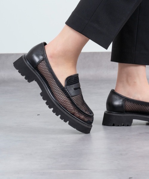 MOHI(モヒ)の「【MOHI / モヒ】メッシュローファー コインローファー(ローファー・レディース・ブラック・38/36/37)」の1枚目の写真