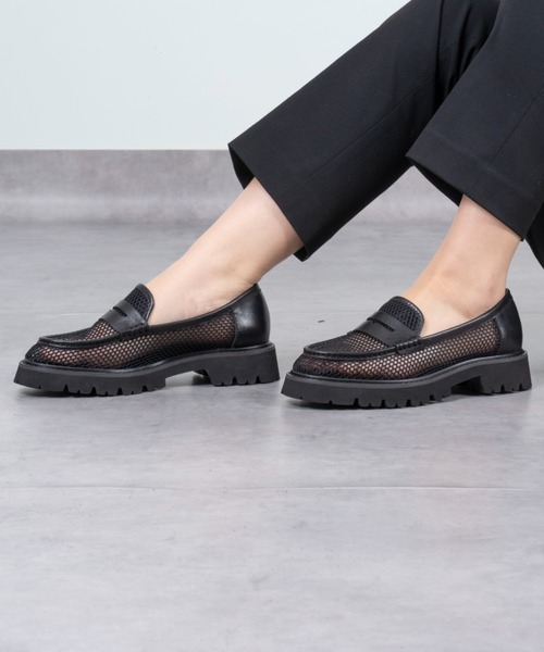 MOHI(モヒ)の「【MOHI / モヒ】メッシュローファー コインローファー(ローファー・レディース・ブラック・38/36/37)」の4枚目の写真