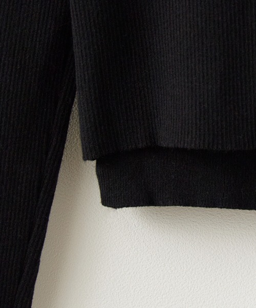 ROOPTOKYO(ループトウキョウ)の「Docking Lace-up Ribbed Cut and Sewn / ドッキング レースアップ リブカットソー 秋物 秋服 2026年秋冬(Tシャツ/カットソー・レディース・グレー/ブラック/ベージュ・FREE)」の6枚目の写真