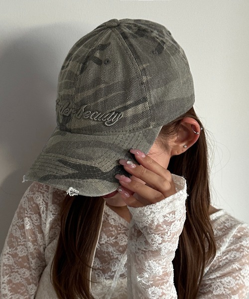 apres jour mignon（アプレジュールミニョン）の「【apresjour mignon×ARIAZ】カモフラ柄ロゴキャップ（キャップ・レディース・ライトグレー/グリーン/ブラウン系その他/グレー・ONESIZE）」の3枚目の写真